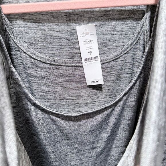 NWT WHBM Marled Gray Cold Shoulder Dolman Blouson Dress gray beaded Small - Picture 10 of 12